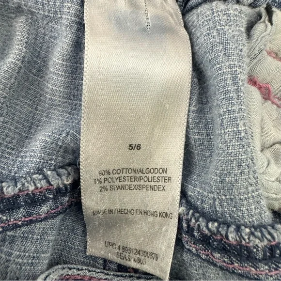 Tralia Soda Capri denim jeans with pink stitching, buckle belt, loops Y2K - Picture 12 of 12